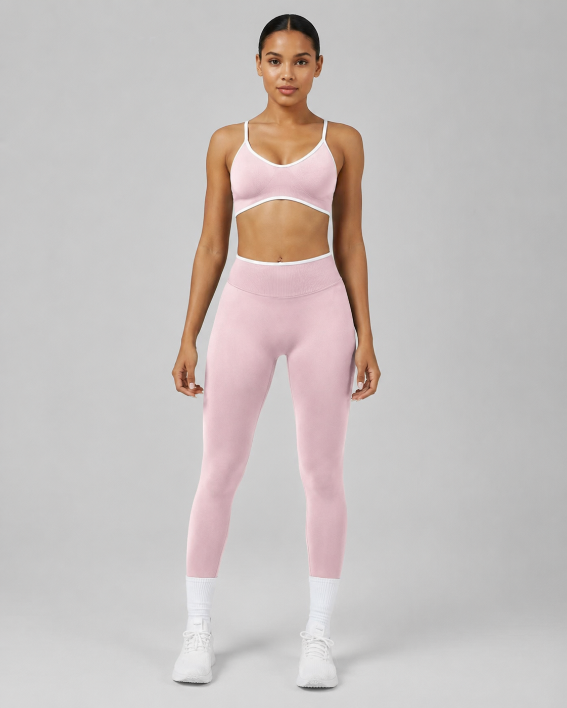 Waisted Contrast Strap Sports Set