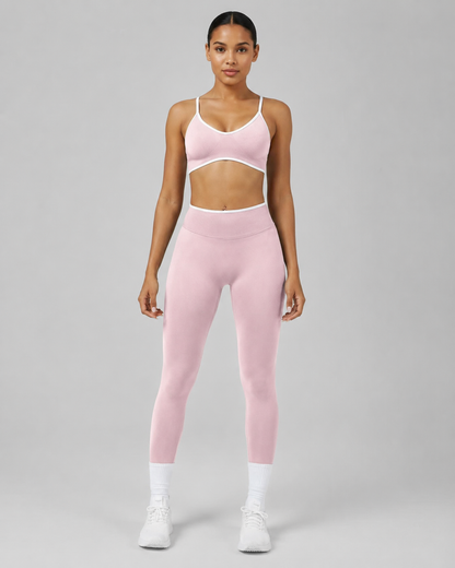 Waisted Contrast Strap Sports Set