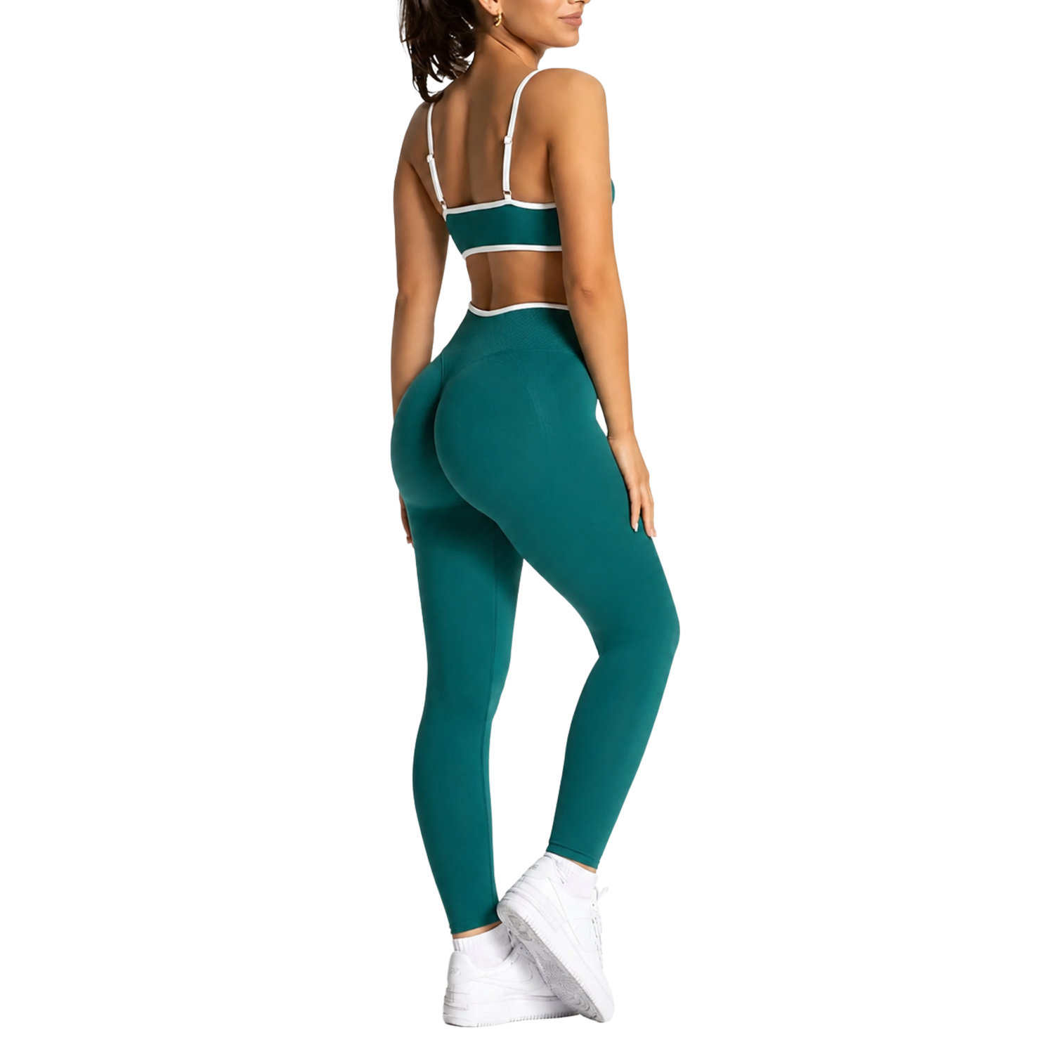 Waisted Contrast Strap Sports Set