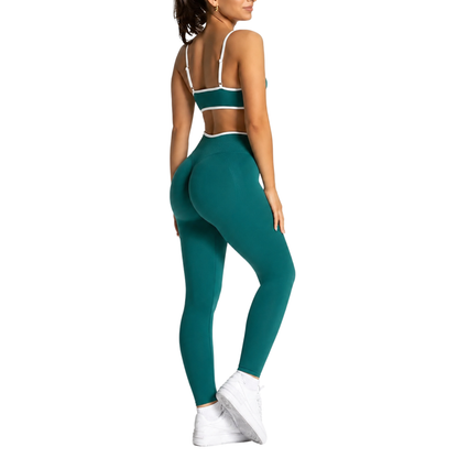 Waisted Contrast Strap Sports Set