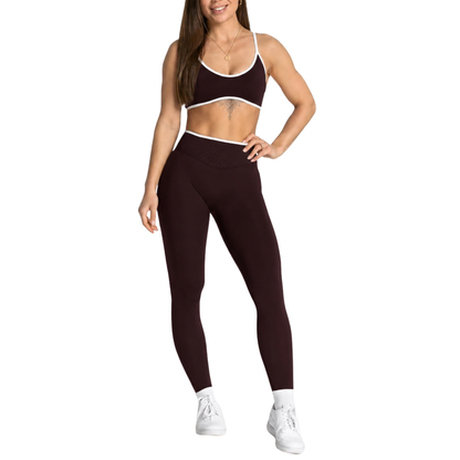 Waisted Contrast Strap Sports Set
